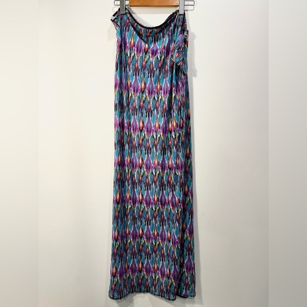 La Vie en Rose Aqua Beach Bikini Swimsuit Coverup Mesh Side Tie Sarong Skirt - Picture 6 of 9